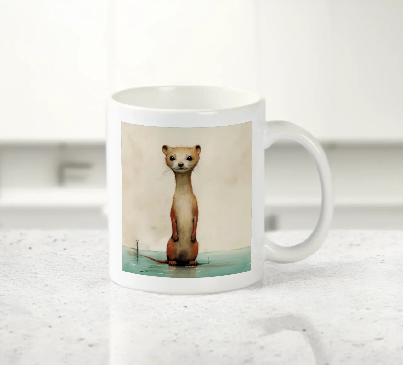 Donnola minima 3 tazza in ceramica da Minimal Animal Art