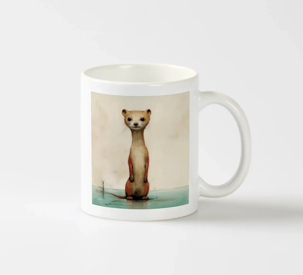 Donnola minima 3 tazza in ceramica da Minimal Animal Art