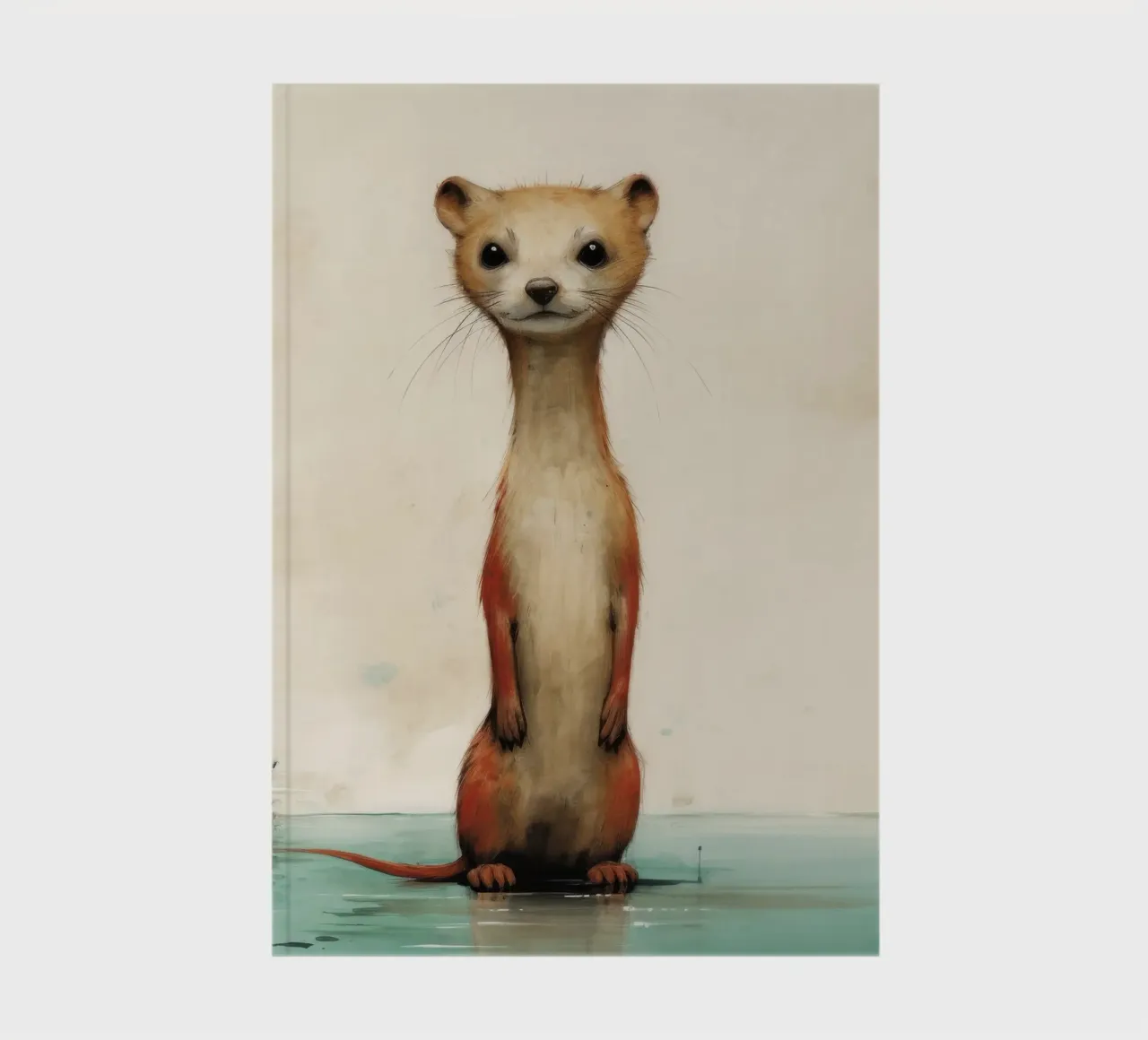 Minimal Weasel 3 notebook by Minimal Animal Art