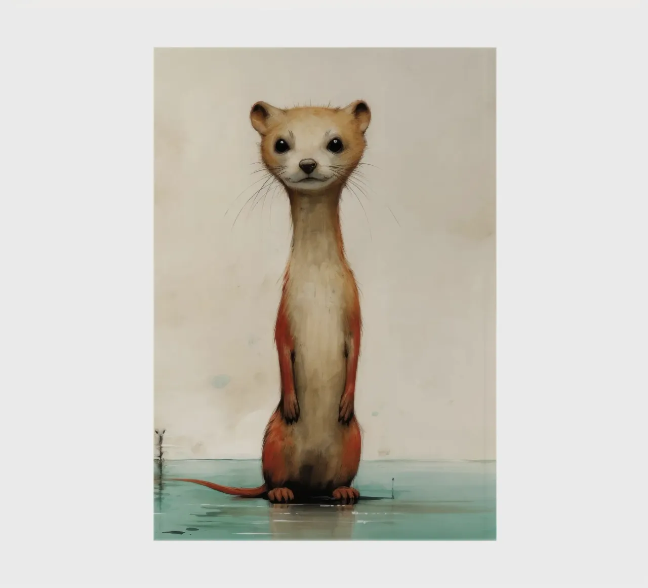 Minimal Weasel 3 notebook by Minimal Animal Art