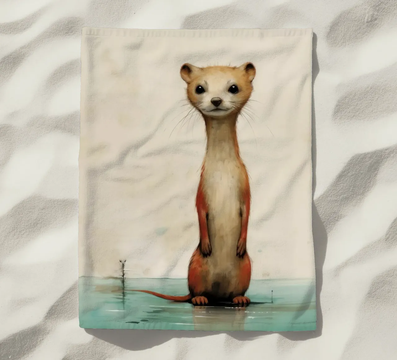 Minimo Weasel telo mare da Minimal Animal Art