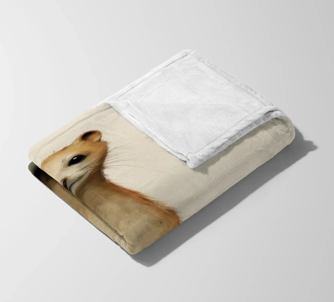 Minimal Weasel 3 fleece blanket by Minimal Animal Art