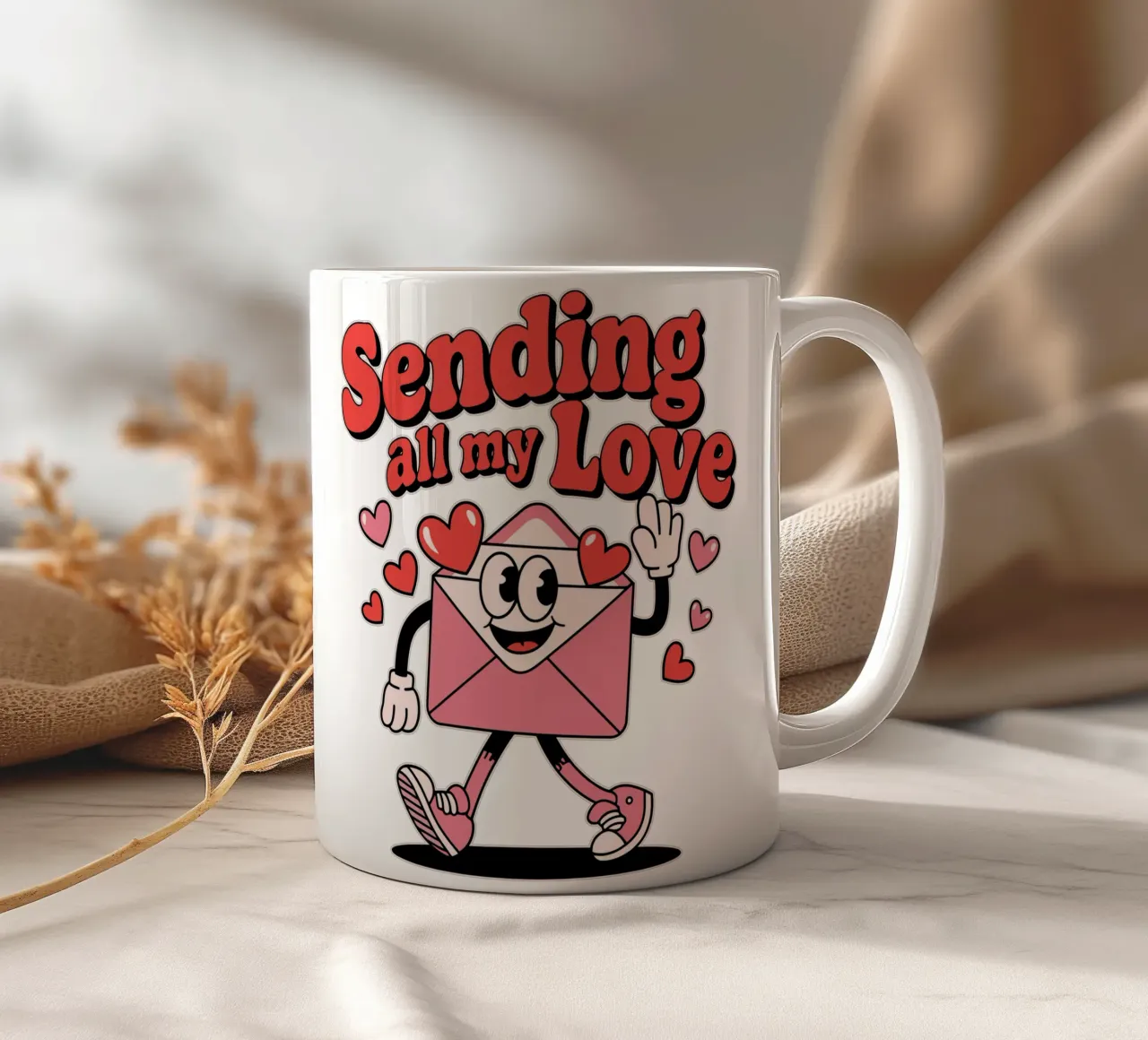 Sending all my Love tazza in ceramica da edsonramosart