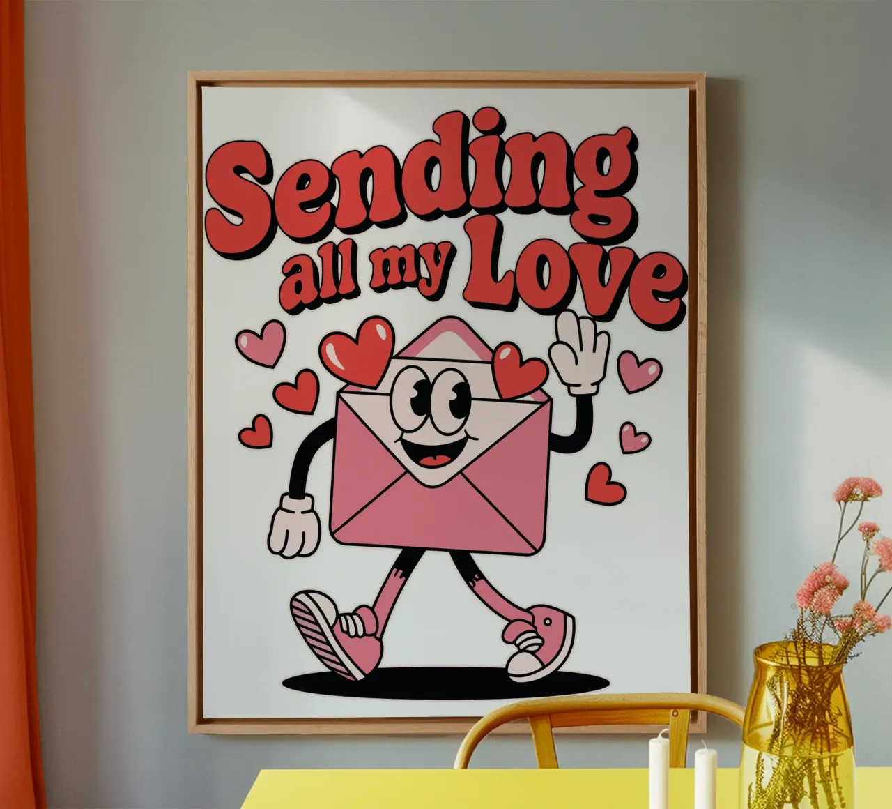 Sending all my Love tela con Cornice a cassetta da edsonramosart