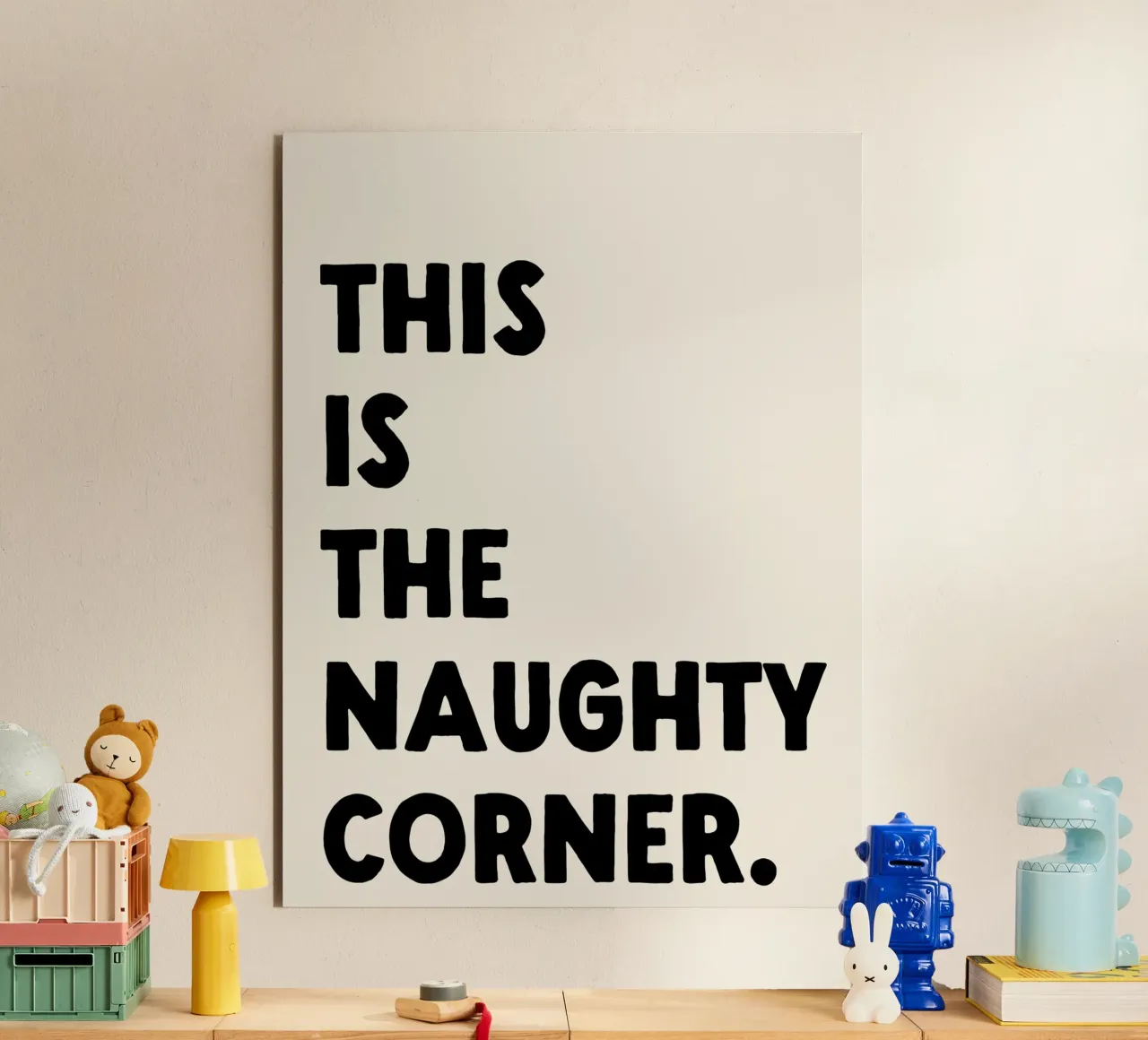 Questo è l'angolo dei cattivi, Citazione, Tipografia, Camera dei bambini alluminio dibond da Peaches Art Prints