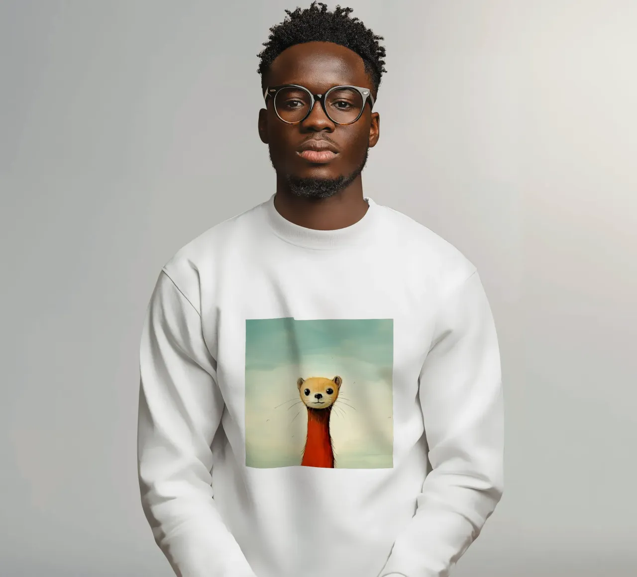 Donnola minima 4 felpa da Minimal Animal Art