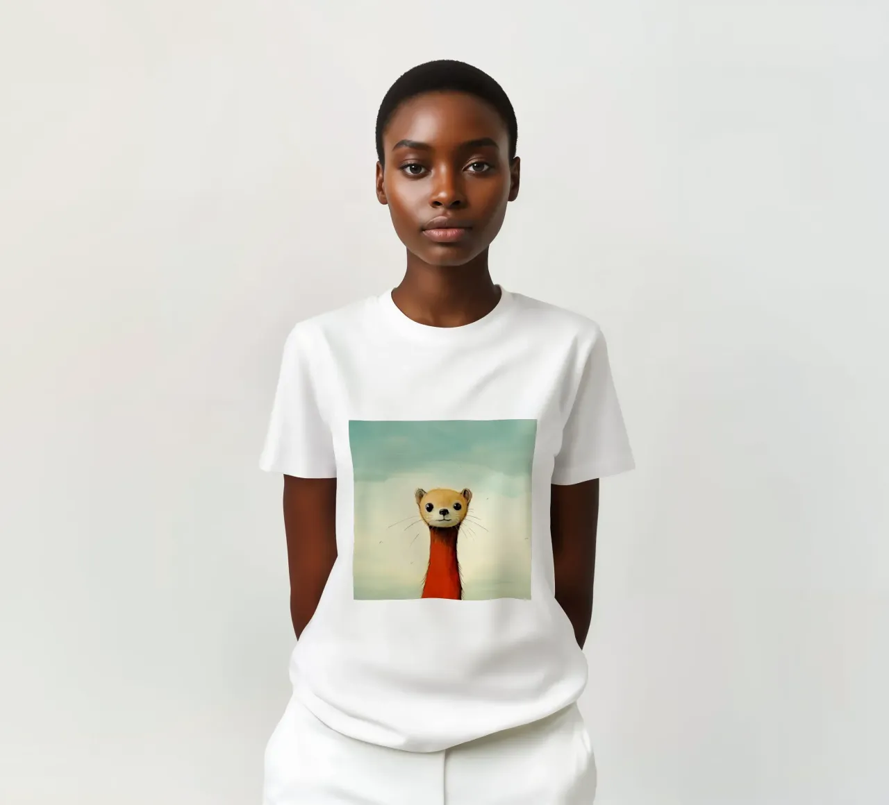 Donnola minima 4 t-shirt da Minimal Animal Art