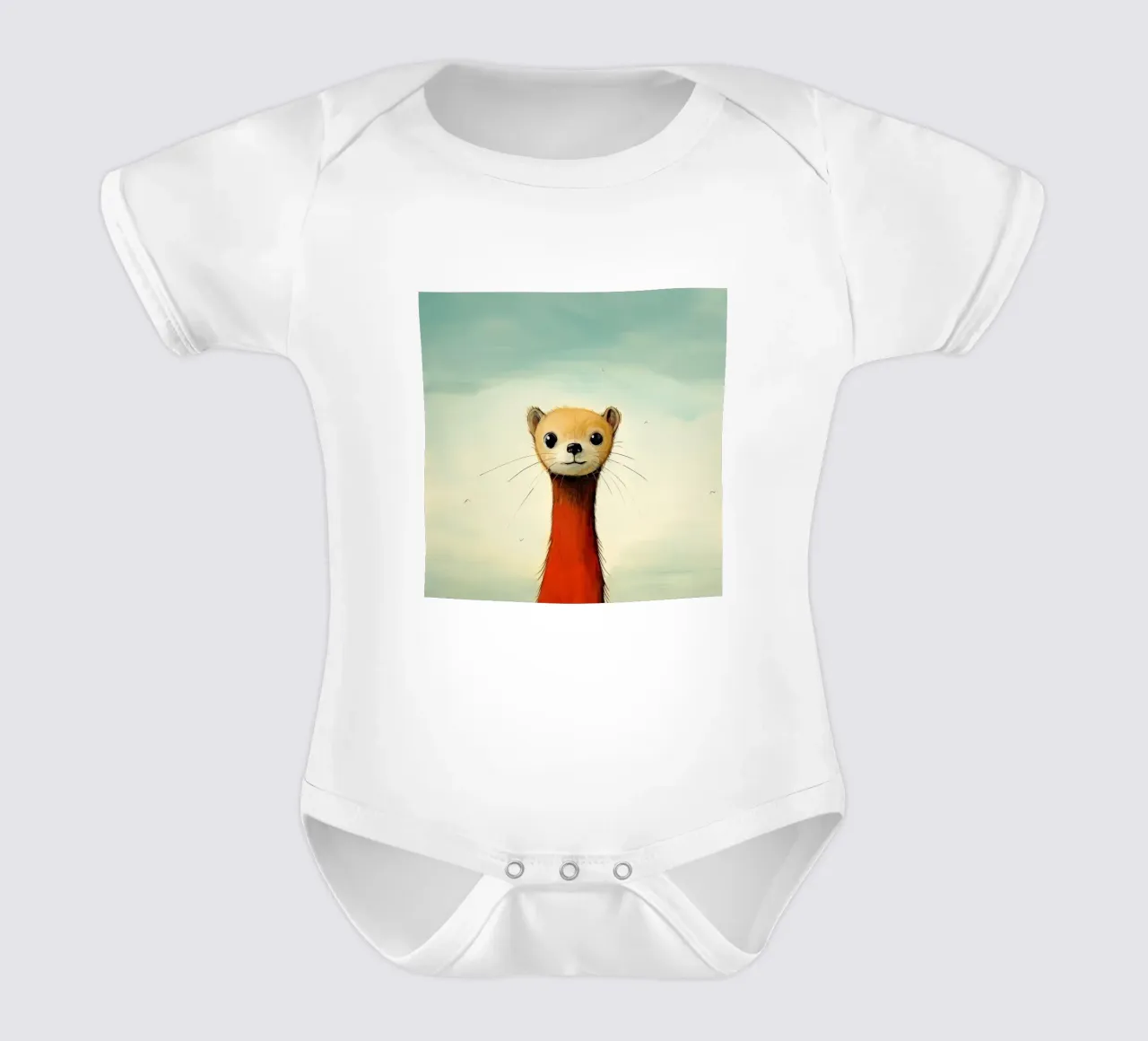 Minimal Weasel 4 Kurzarm Babybody von Minimal Animal Art