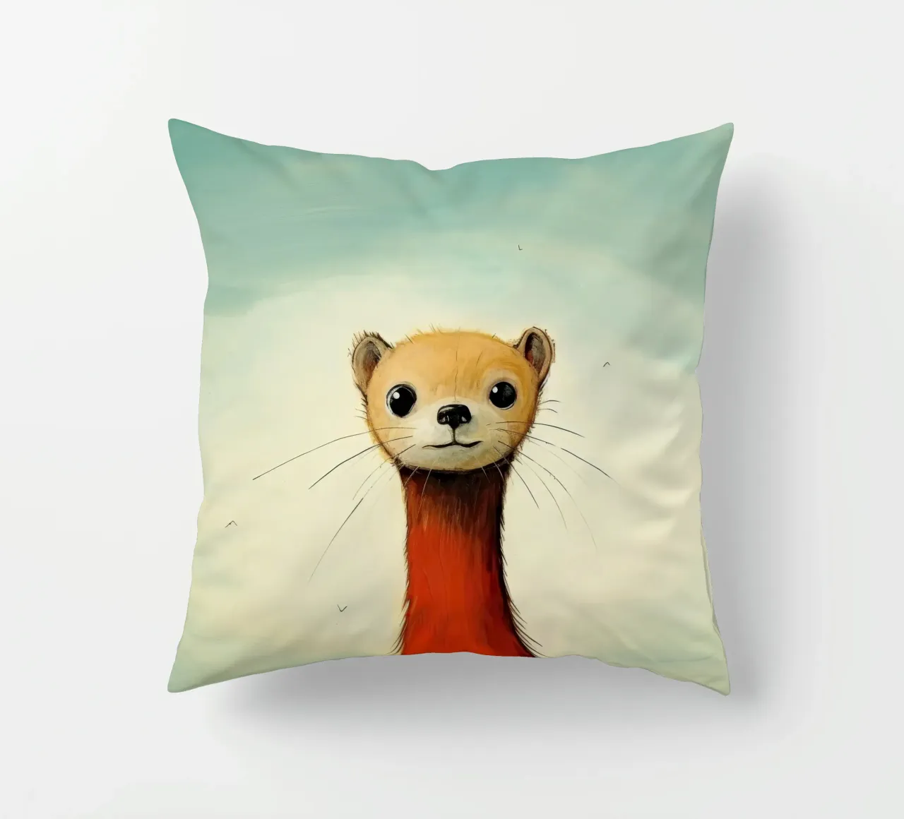Donnola minima 4 cuscino da Minimal Animal Art