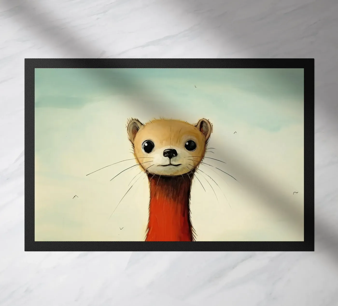 Minimal Weasel doormat by Minimal Animal Art