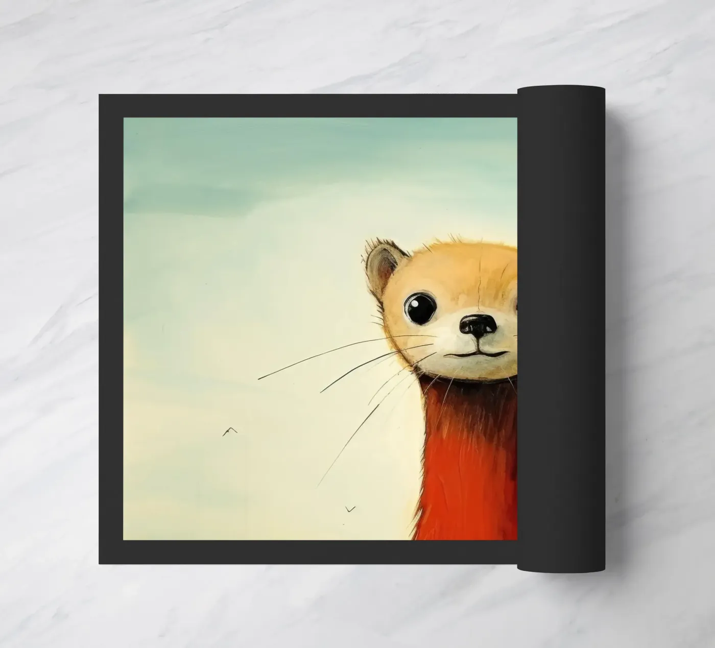 Minimal Weasel doormat by Minimal Animal Art