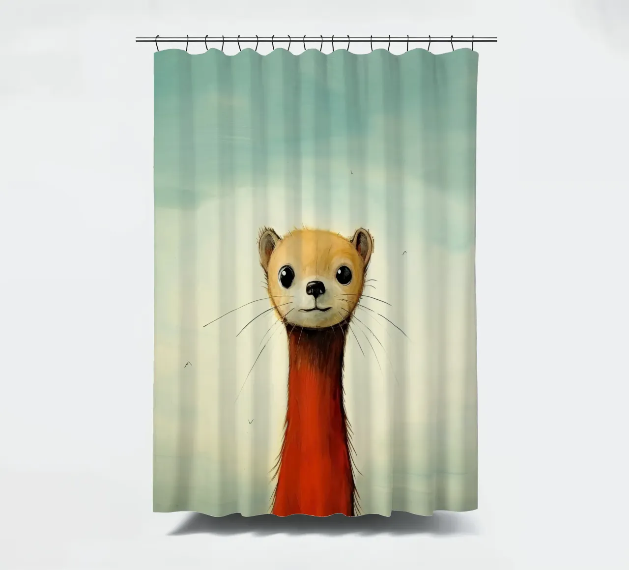 Minimal Weasel 4 Duschvorhang von Minimal Animal Art