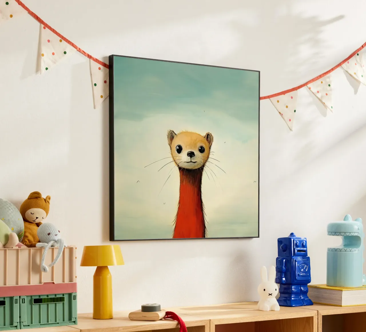 Donnola minima 4 alluminio dibond da Minimal Animal Art