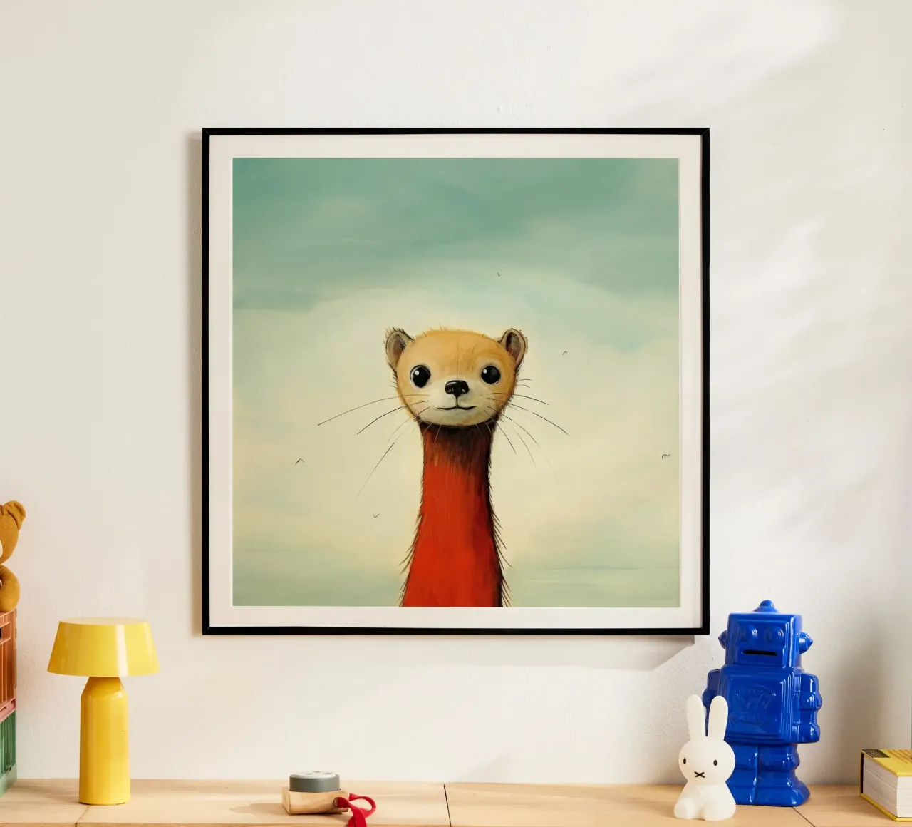 Minimal Weasel poster da Minimal Animal Art