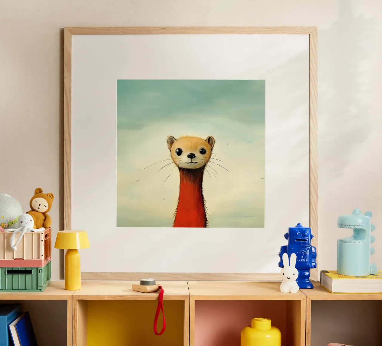 Minimal Weasel poster da Minimal Animal Art