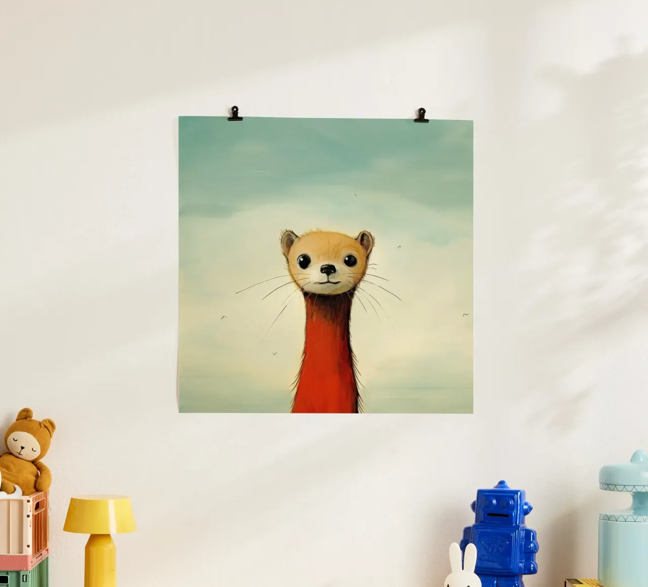 Minimal Weasel poster da Minimal Animal Art