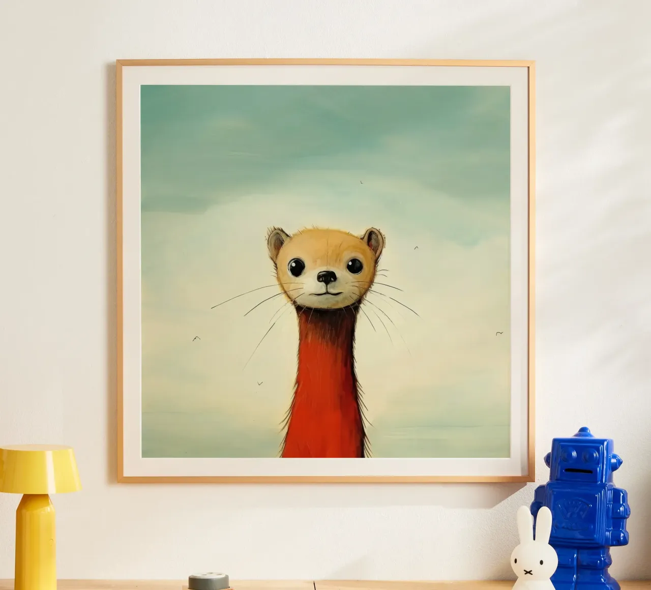 Minimal Weasel poster da Minimal Animal Art