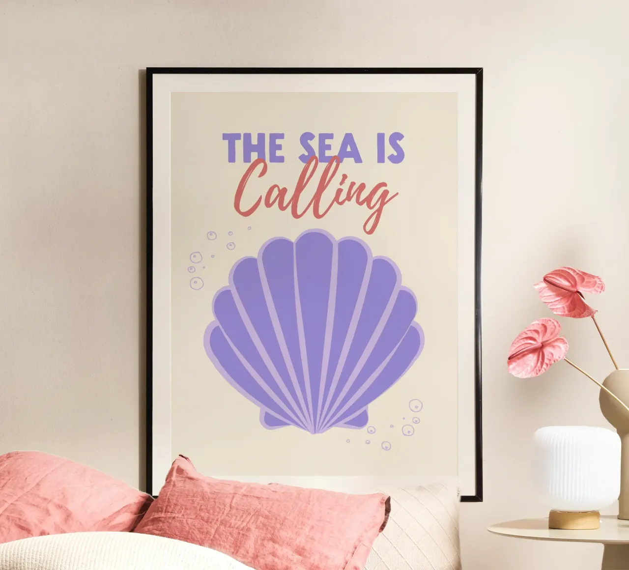 Das Meer ruft - Zitat Poster von Peaches Art Prints