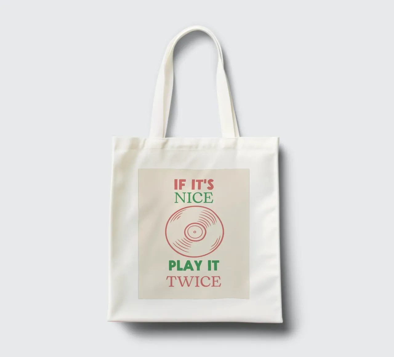 Se è bello, suonalo due volte - Citazione dal disco musicale borsa in juta da Peaches Art Prints