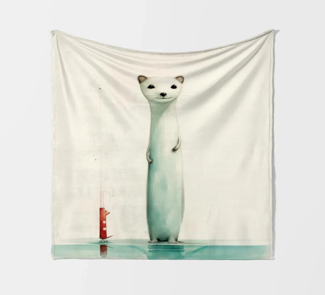 Donnola minima 1 coperta in pile da Minimal Animal Art