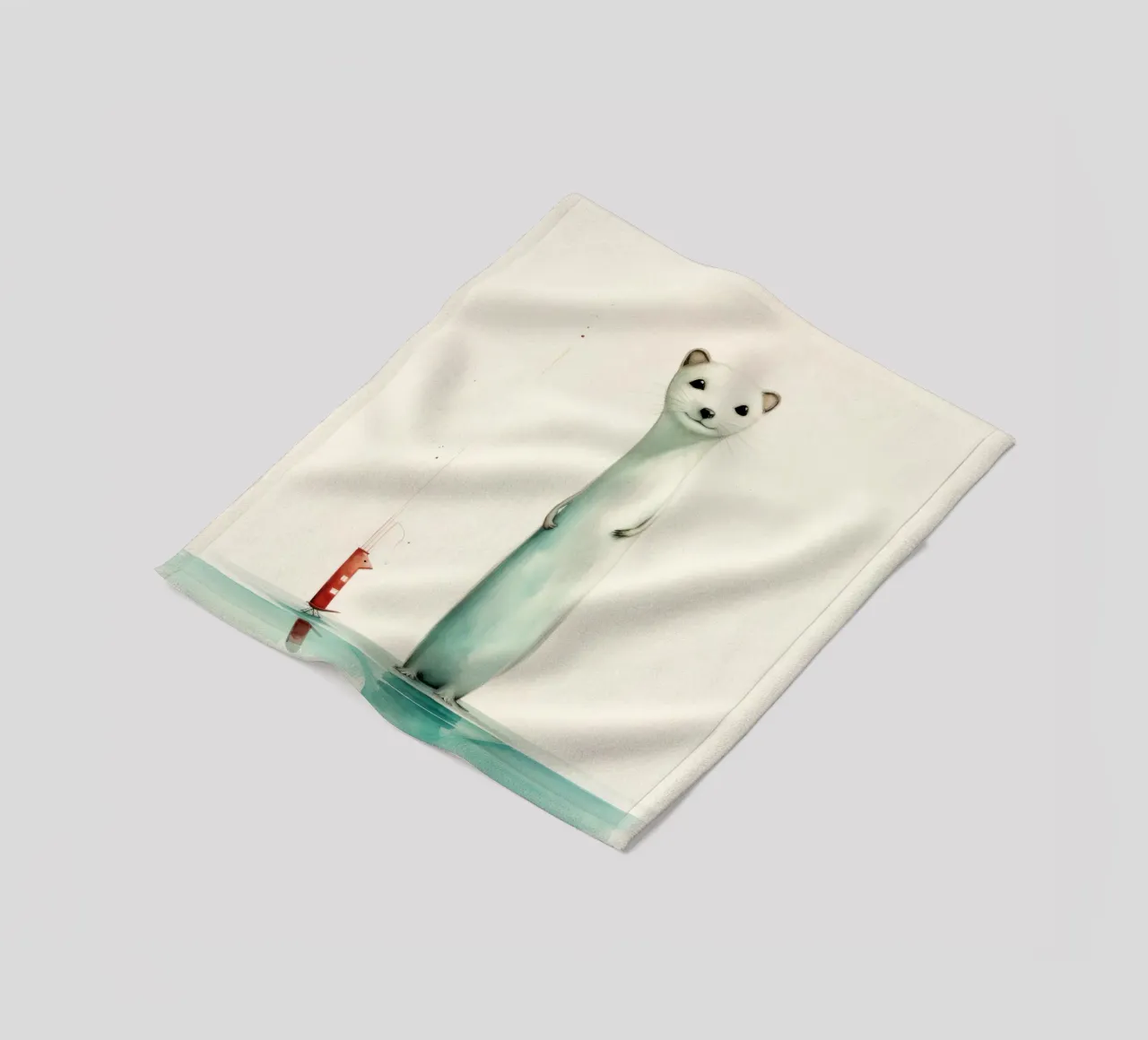 Donnola minima 1 coperta in pile da Minimal Animal Art