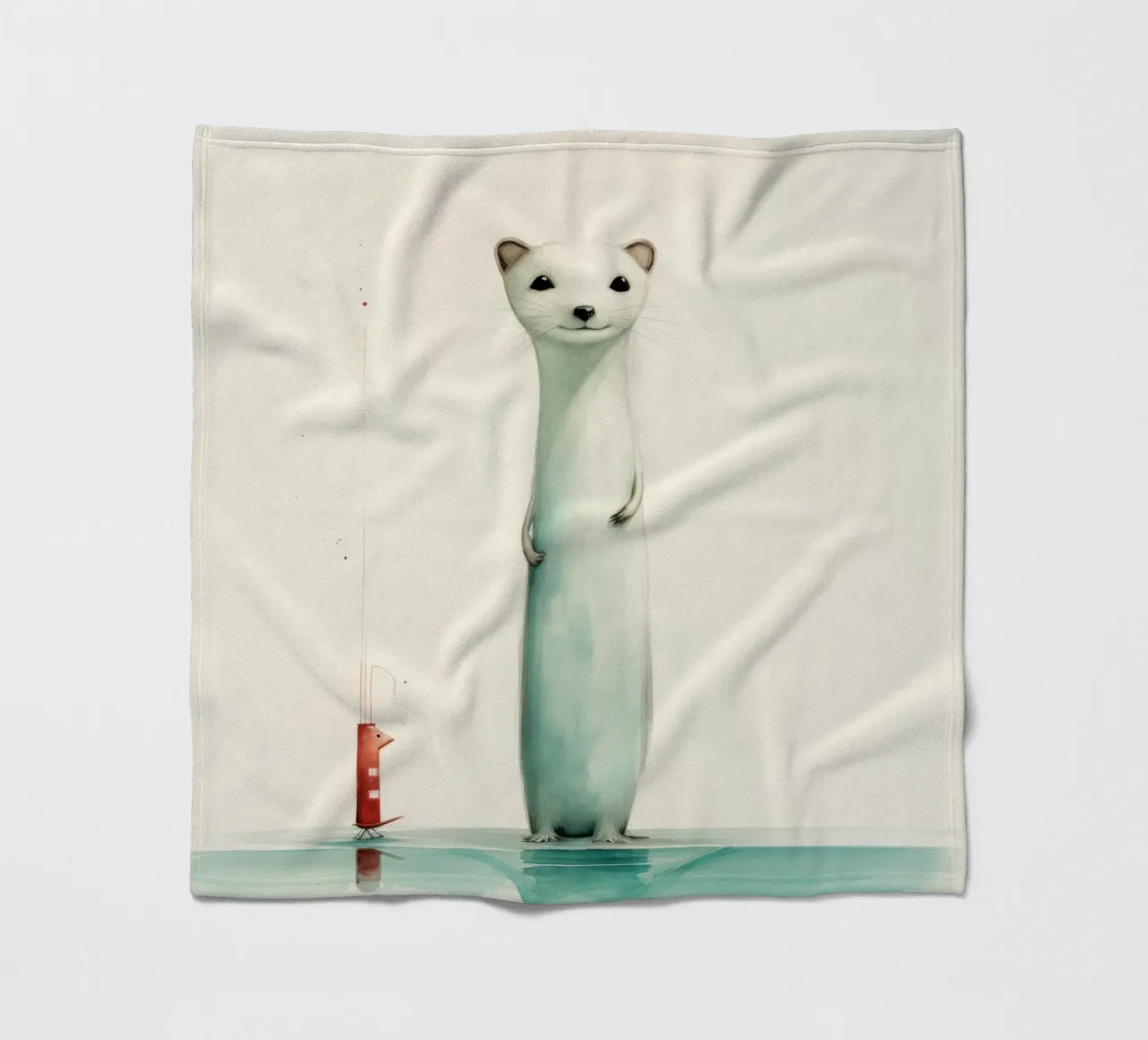 Donnola minima 1 coperta in pile da Minimal Animal Art