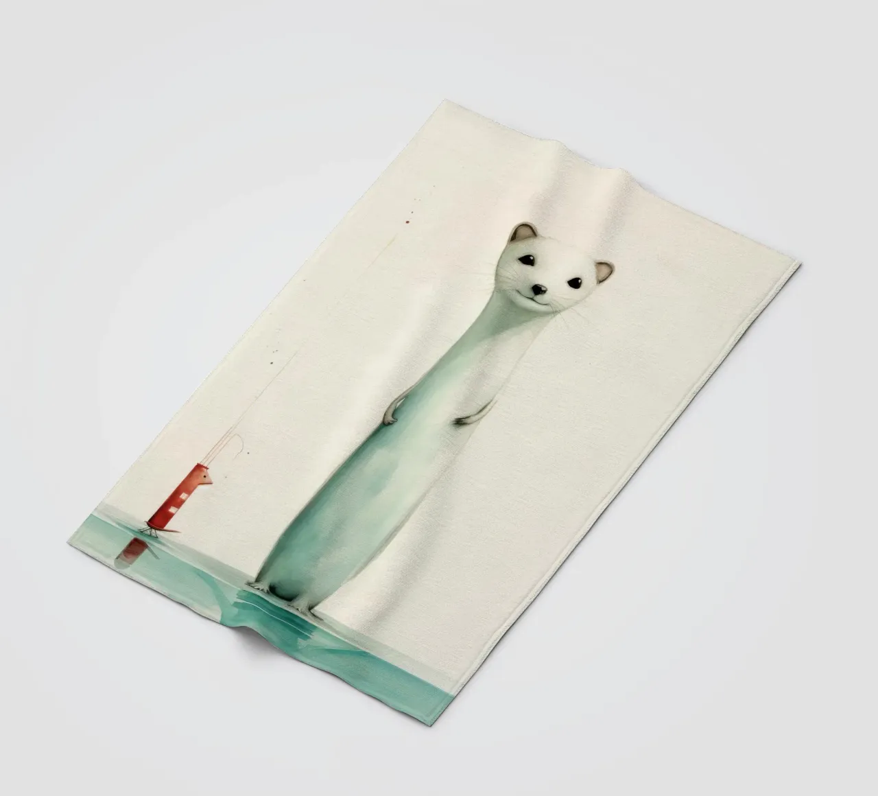 Donnola minima 1 coperta in pile da Minimal Animal Art