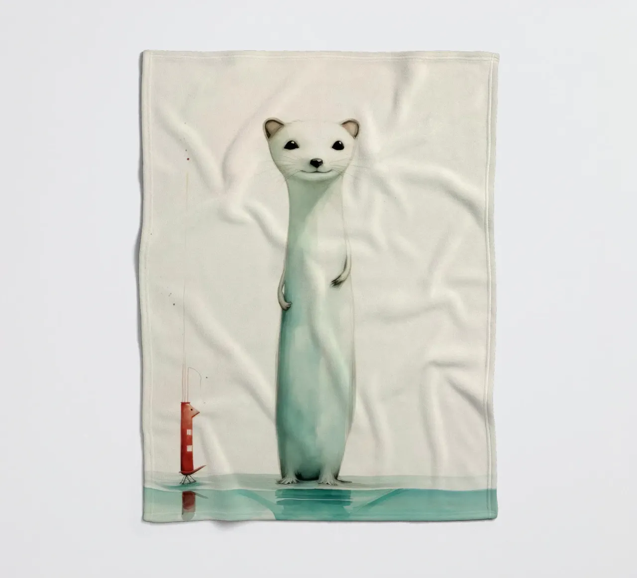 Donnola minima 1 coperta in pile da Minimal Animal Art