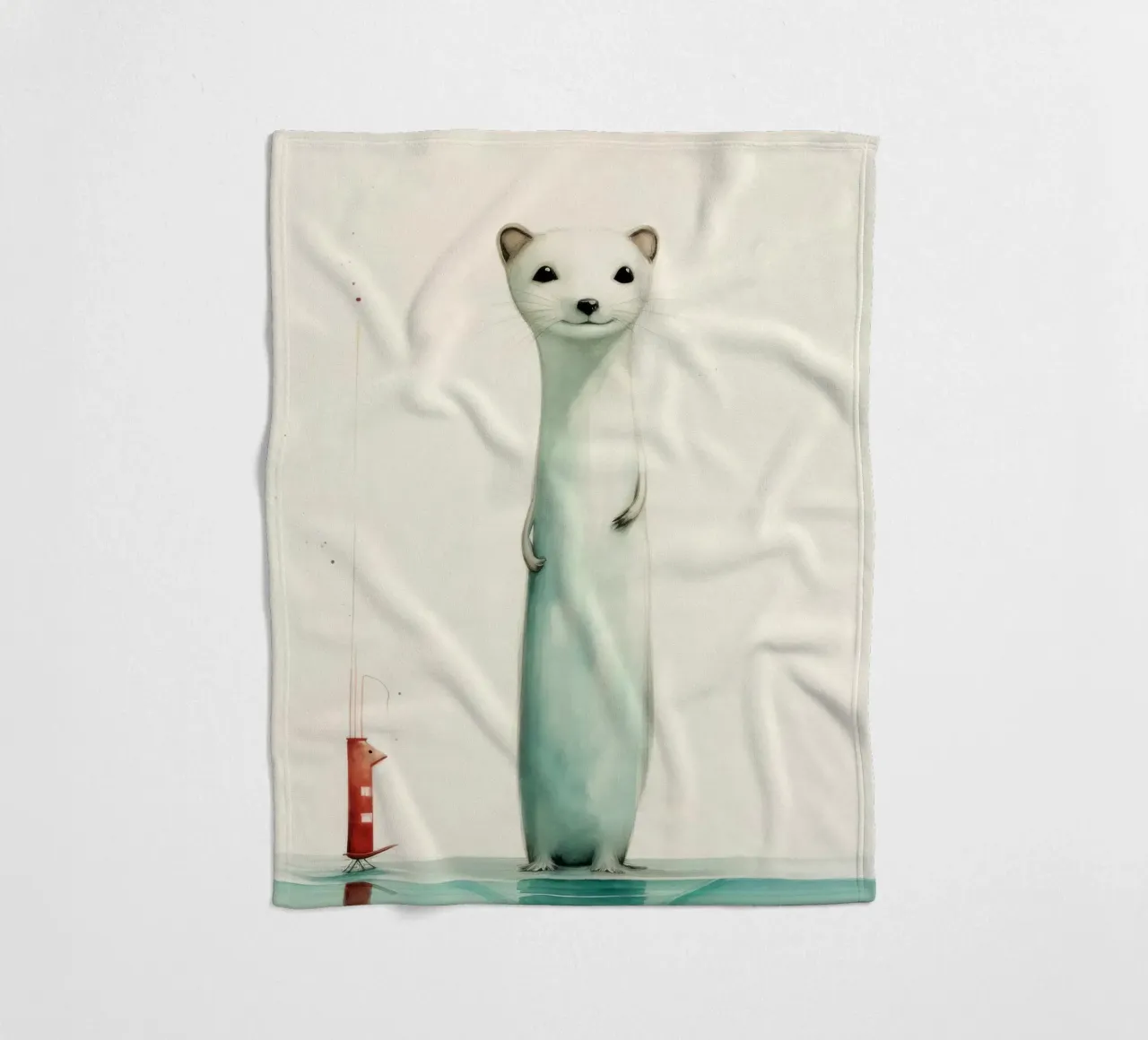 Donnola minima 1 coperta in pile da Minimal Animal Art