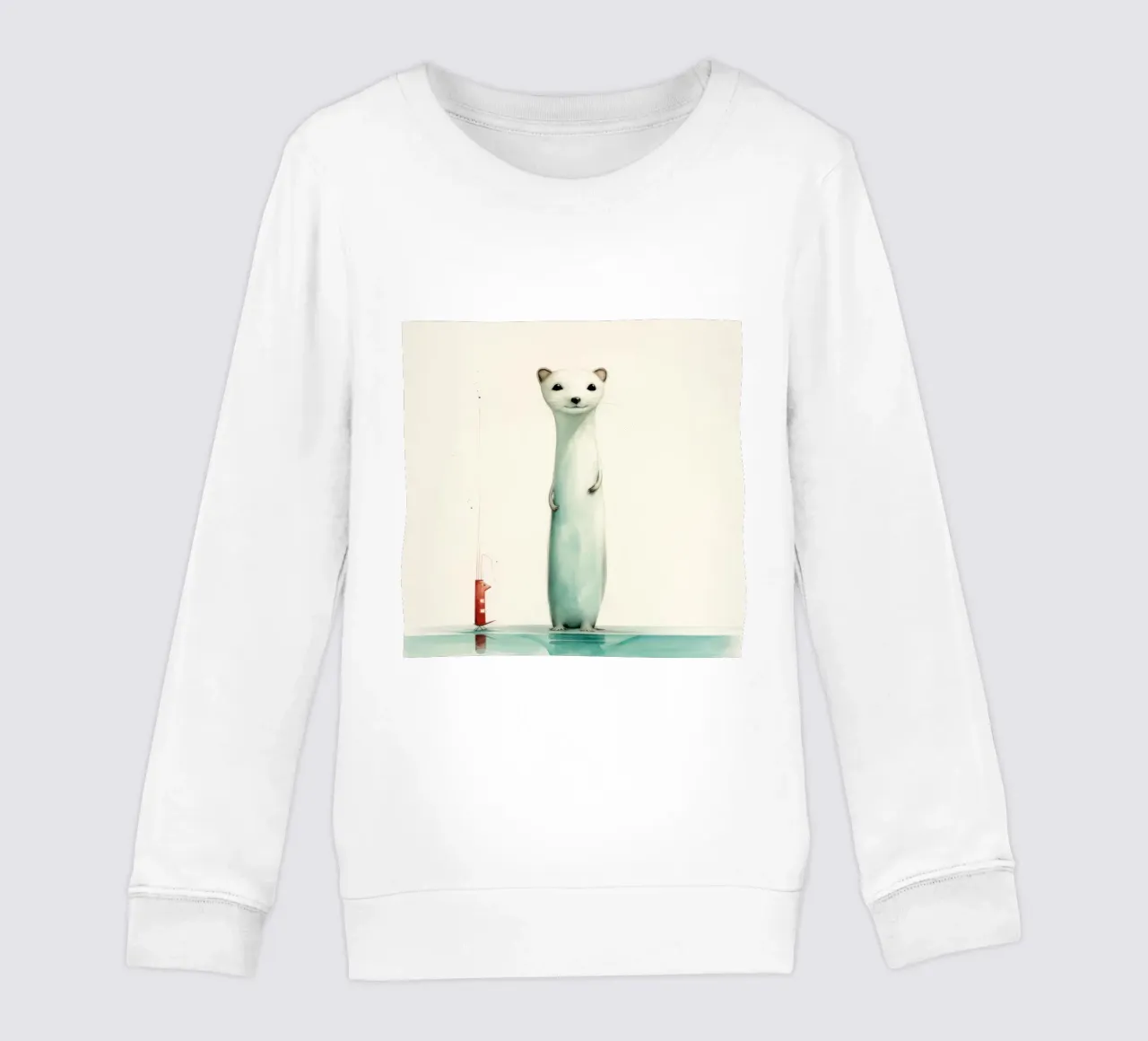 Donnola minima 1 felpa bambino da Minimal Animal Art