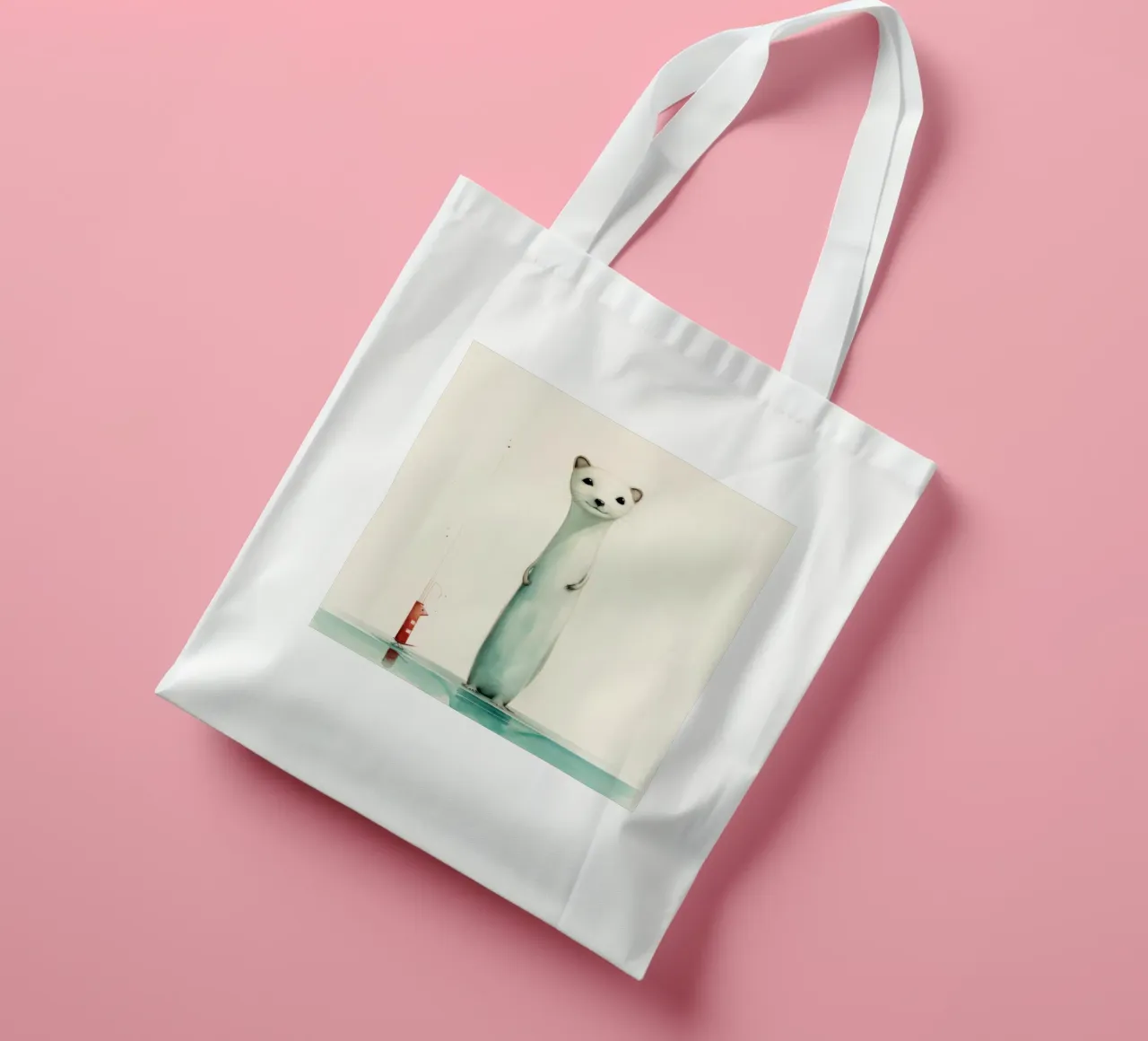 Donnola minima 1 borsa in juta da Minimal Animal Art