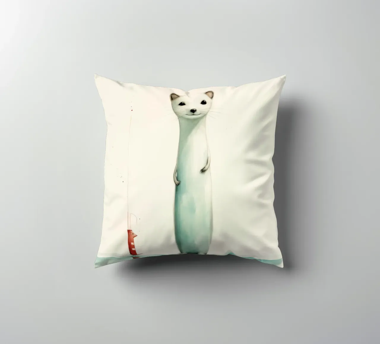 Donnola minima 1 cuscino da Minimal Animal Art