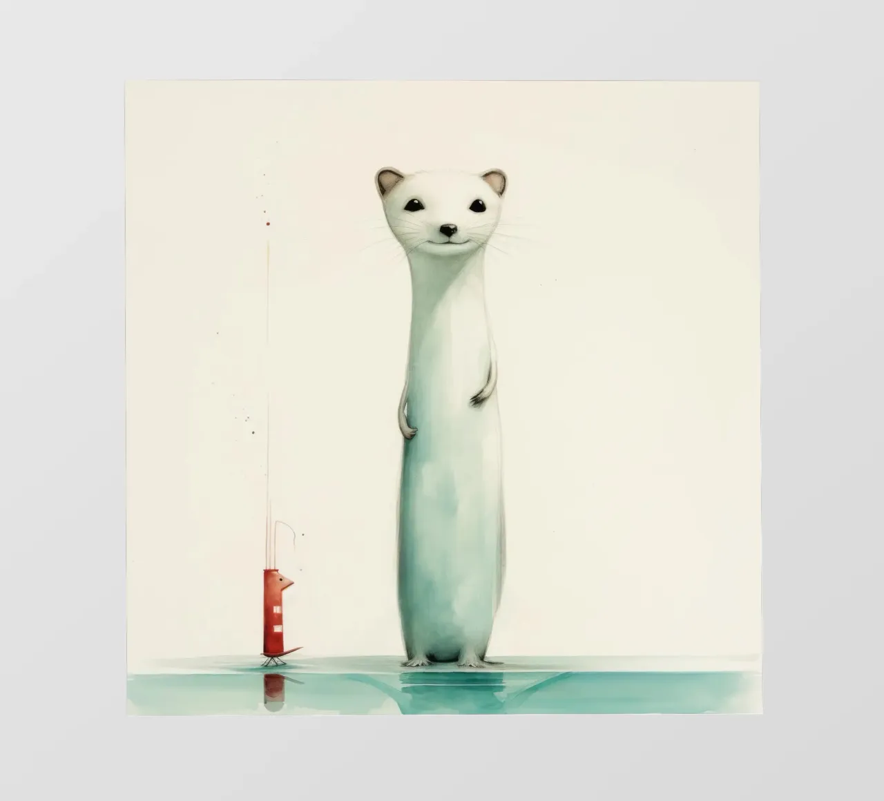 Donnola minima 1 pellicola backlit da Minimal Animal Art