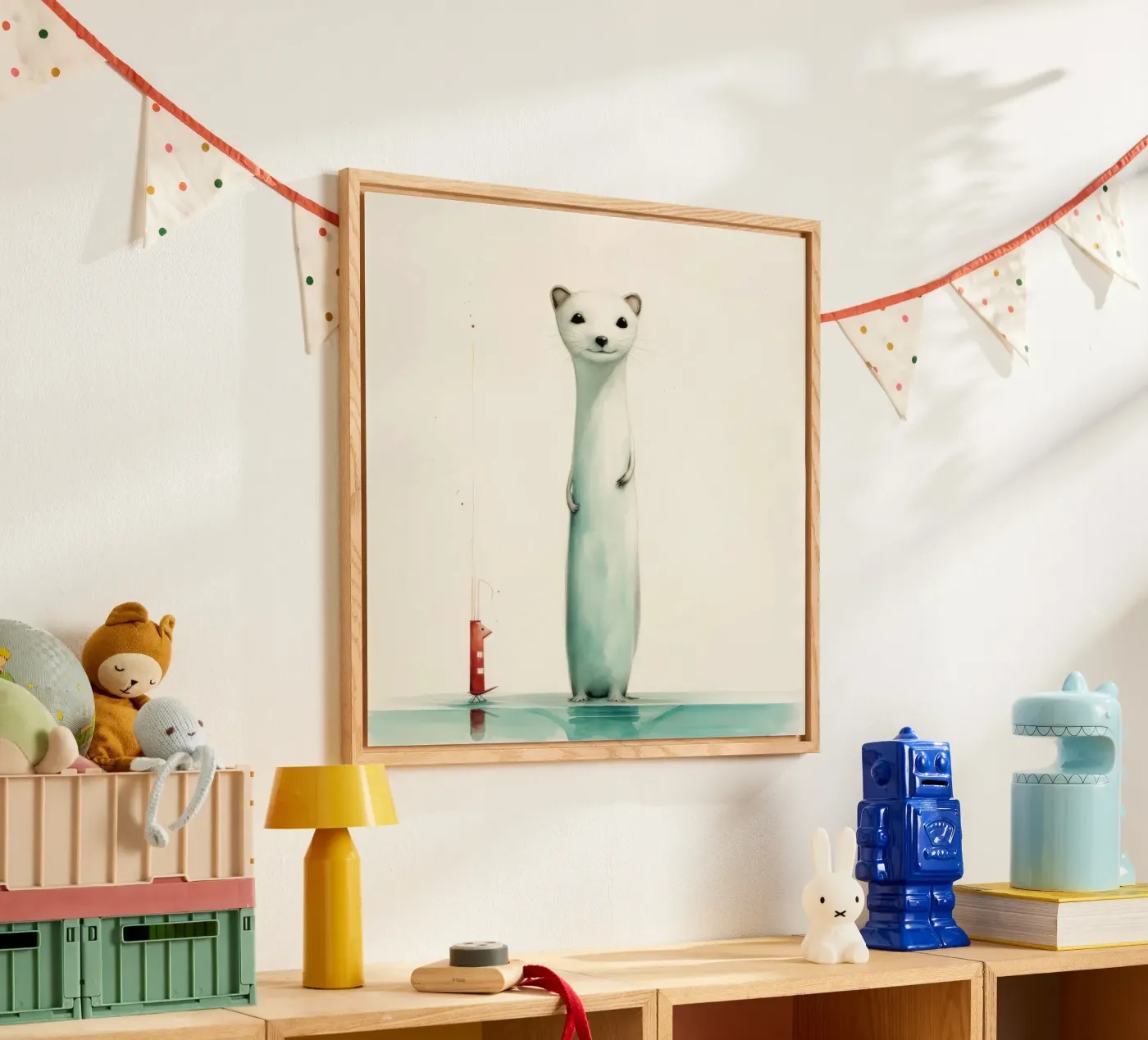 Minimal Weasel Acryl-Glas von Minimal Animal Art