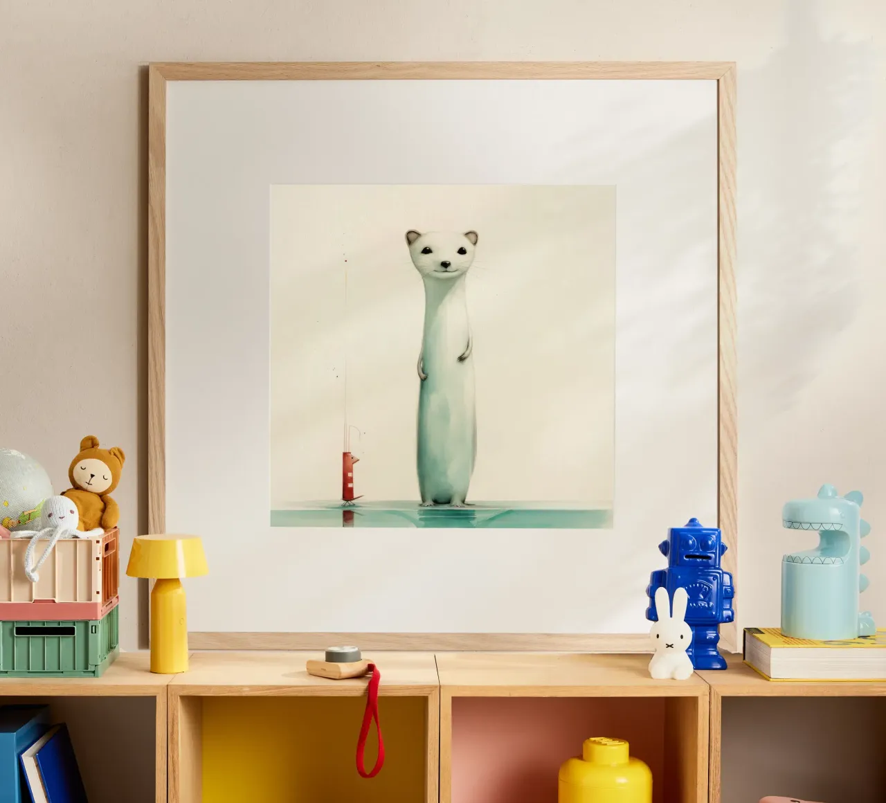 Minimal Weasel poster da Minimal Animal Art