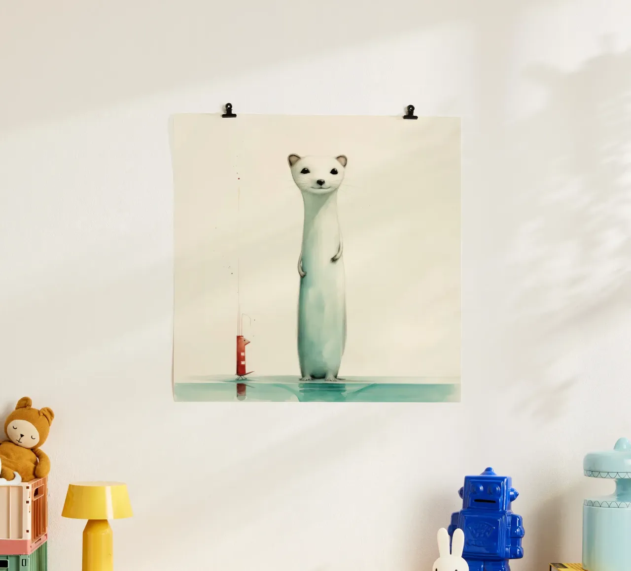 Minimal Weasel poster da Minimal Animal Art