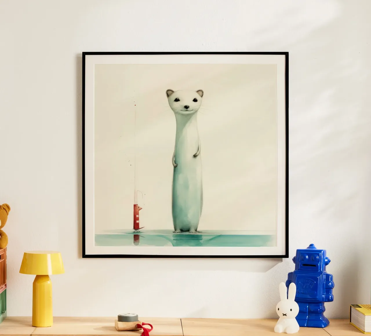 Minimal Weasel poster da Minimal Animal Art