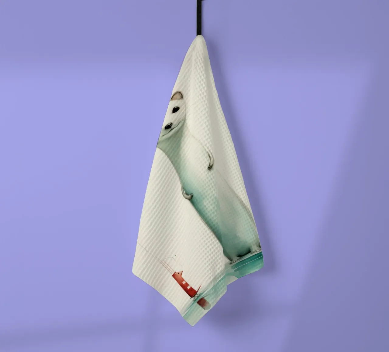 Donnola minima 1 canovaccio da cucina da Minimal Animal Art