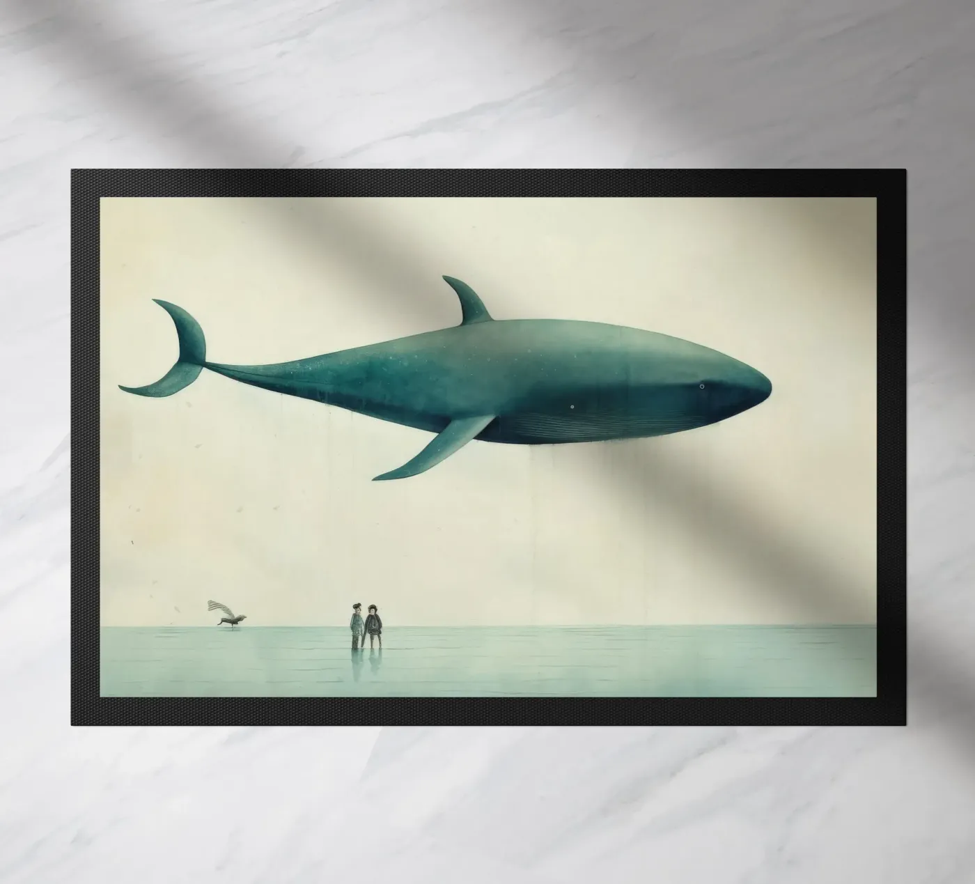 Minimal Whale Fußmatte von Minimal Animal Art