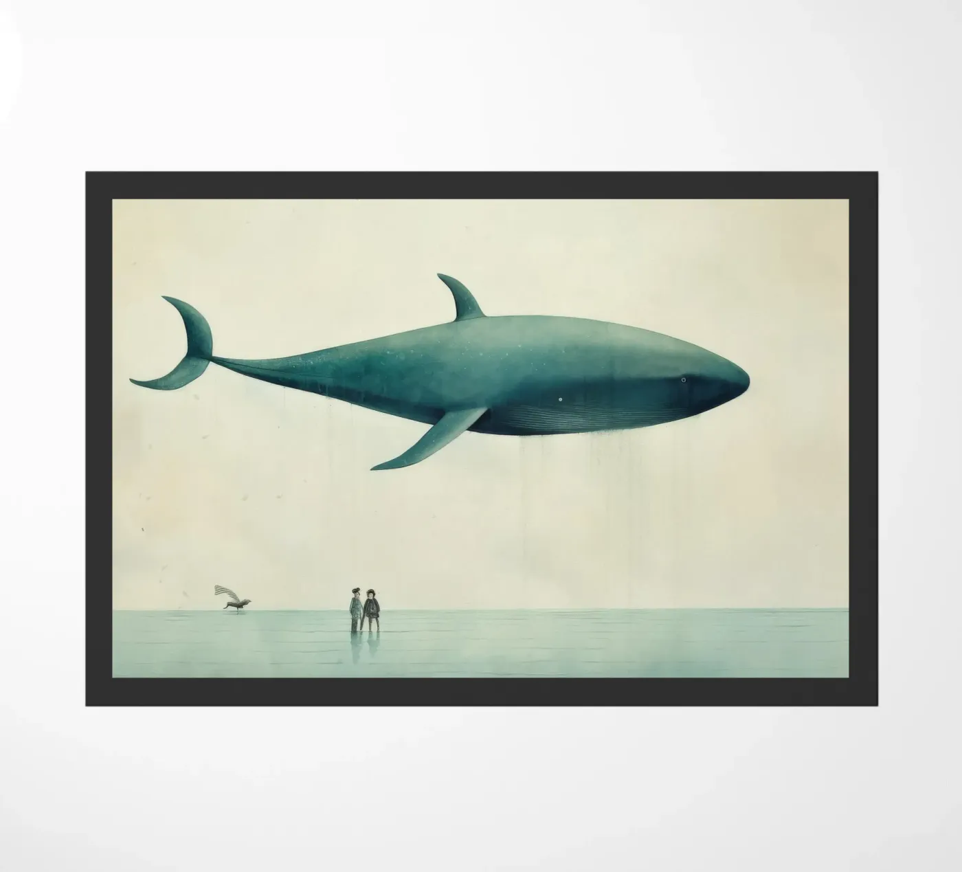 Minimal Whale Fußmatte von Minimal Animal Art