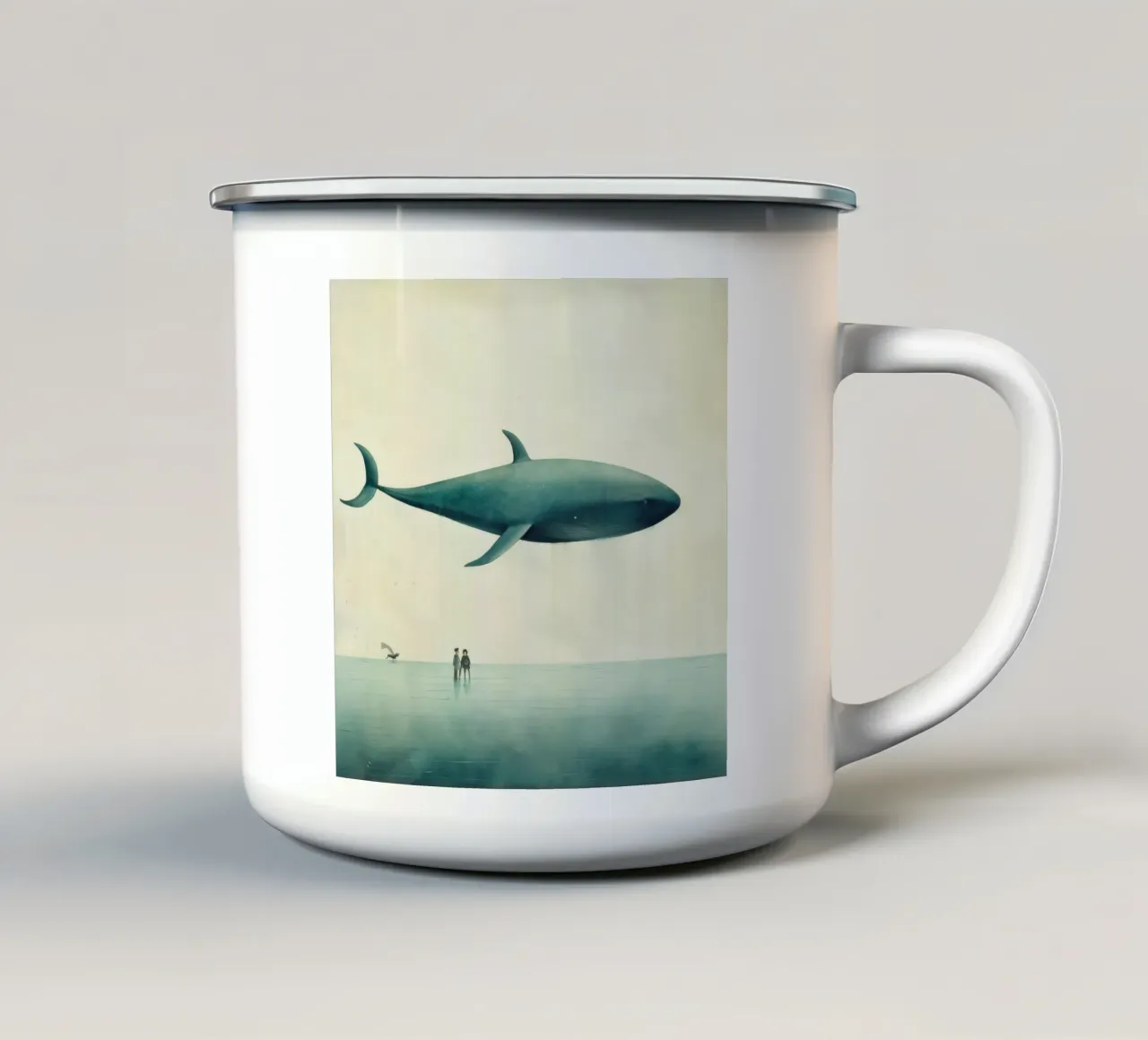 Balena minima 2 tazza in smalto da Minimal Animal Art