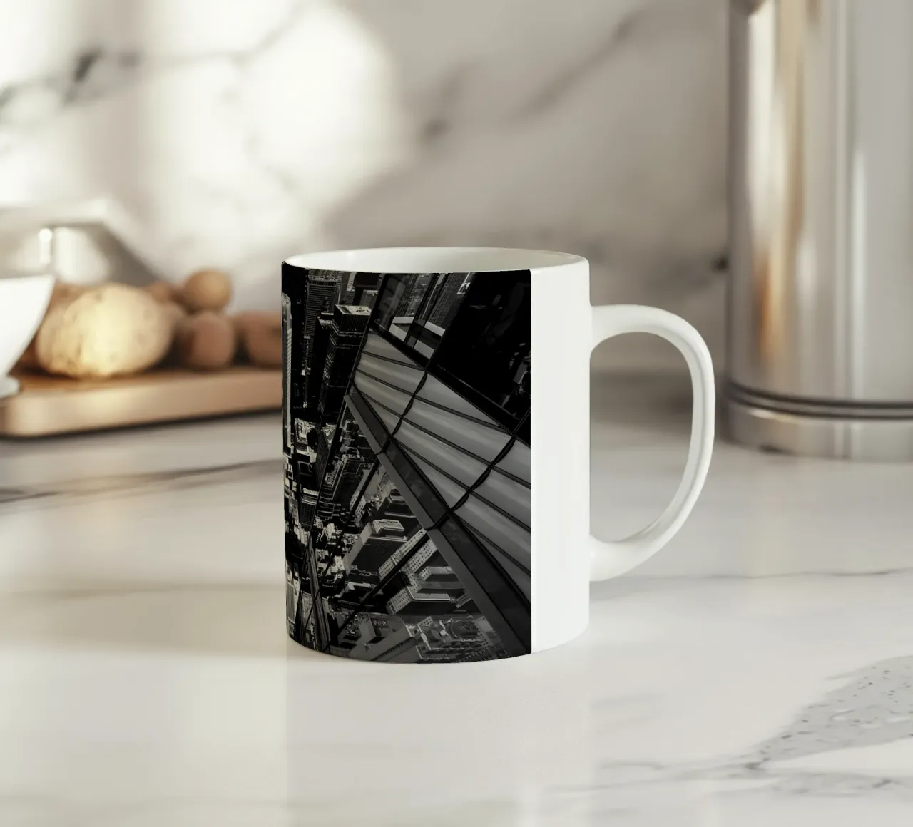 Black and White New York tazza in ceramica da Flo Klein