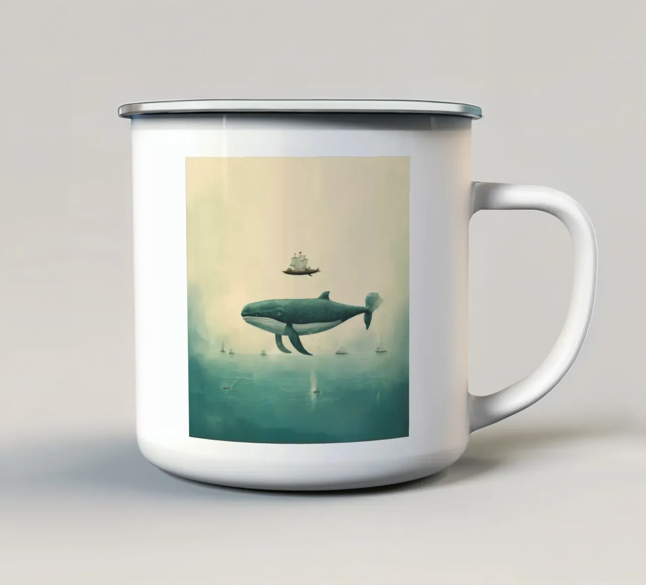 Balena minima 1 tazza in smalto da Minimal Animal Art