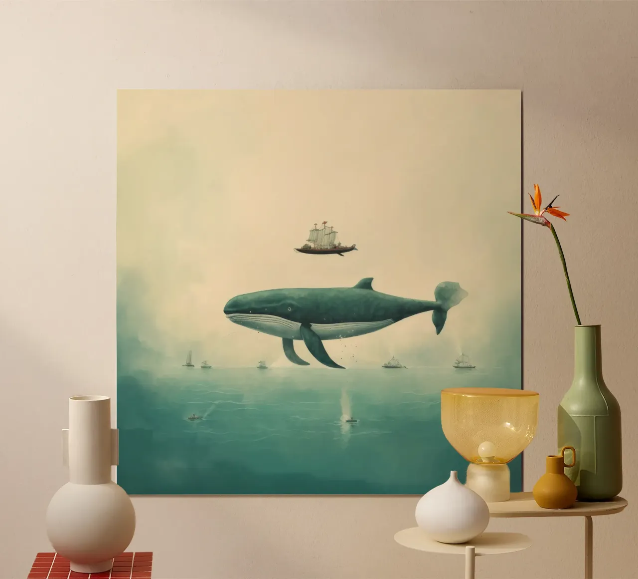 Balena minima 1 poster da Minimal Animal Art