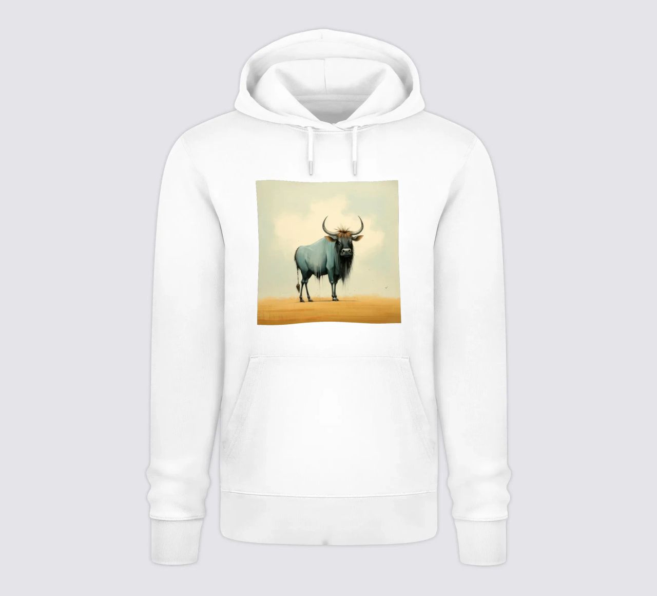 Minimal Wildebeest 2 felpa con cappuccio da Minimal Animal Art