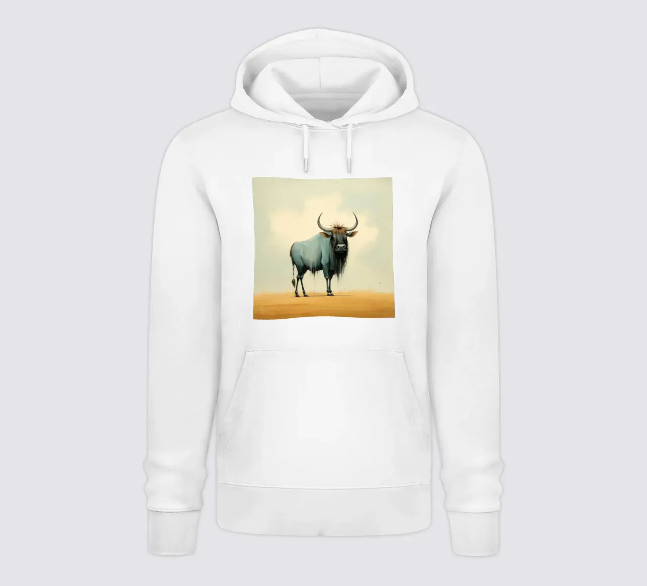 Minimal Wildebeest 2 felpa con cappuccio da Minimal Animal Art