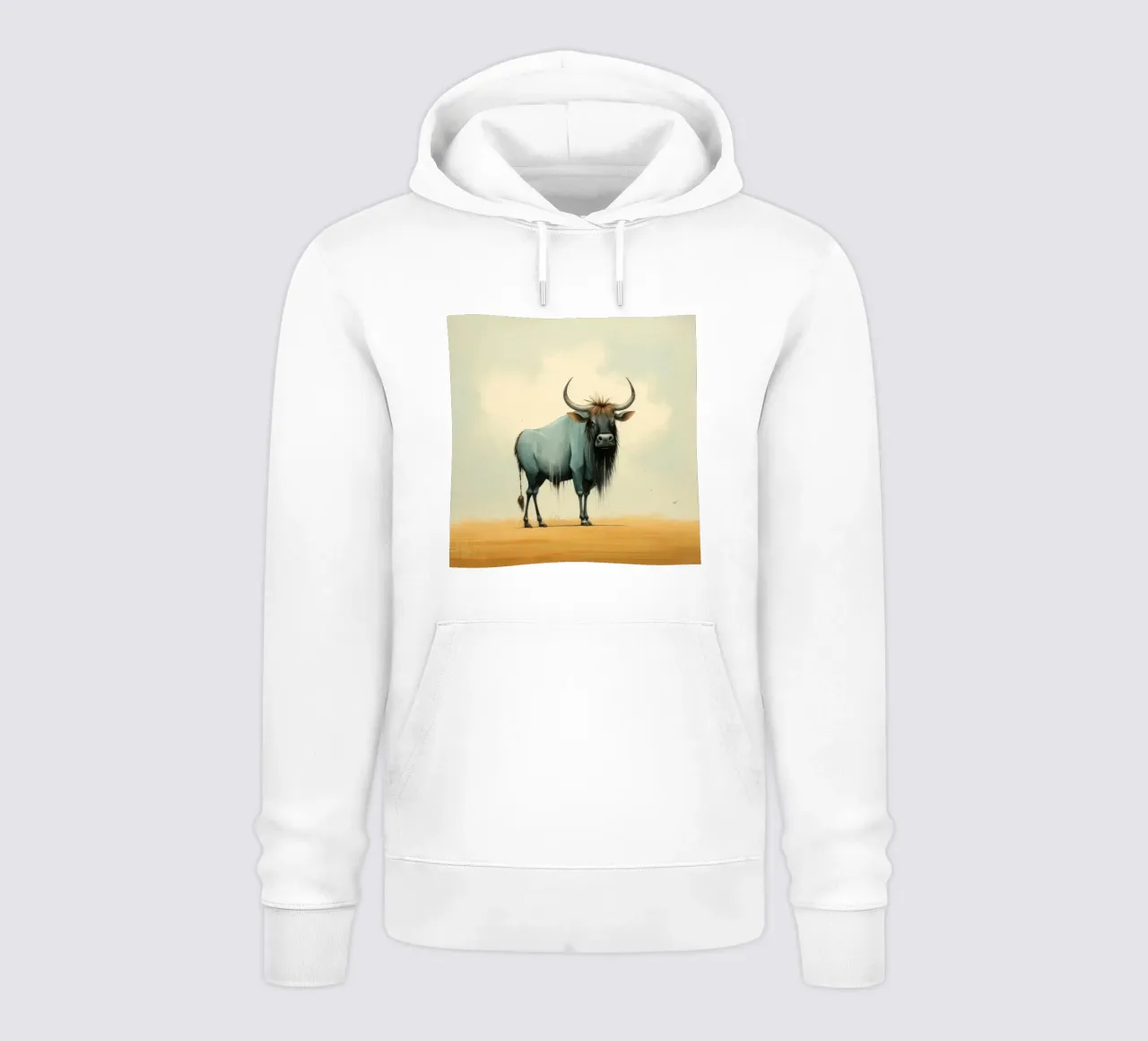 Minimal Wildebeest 2 Hoodie von Minimal Animal Art