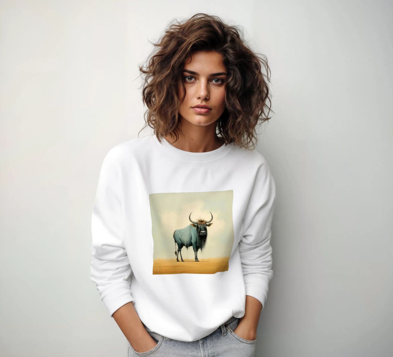 Minimal Wildebeest 2 felpa da Minimal Animal Art
