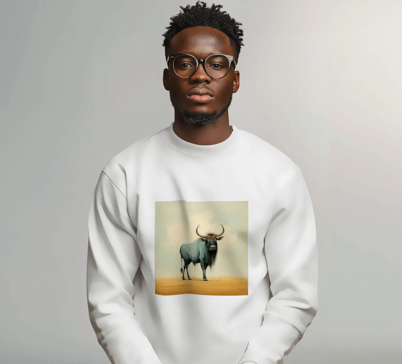 Minimal Wildebeest 2 felpa da Minimal Animal Art