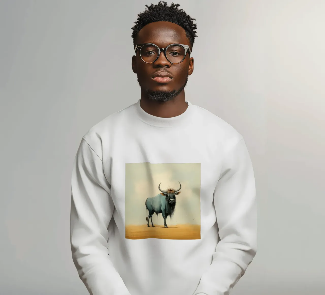 Minimal Wildebeest 2 felpa da Minimal Animal Art